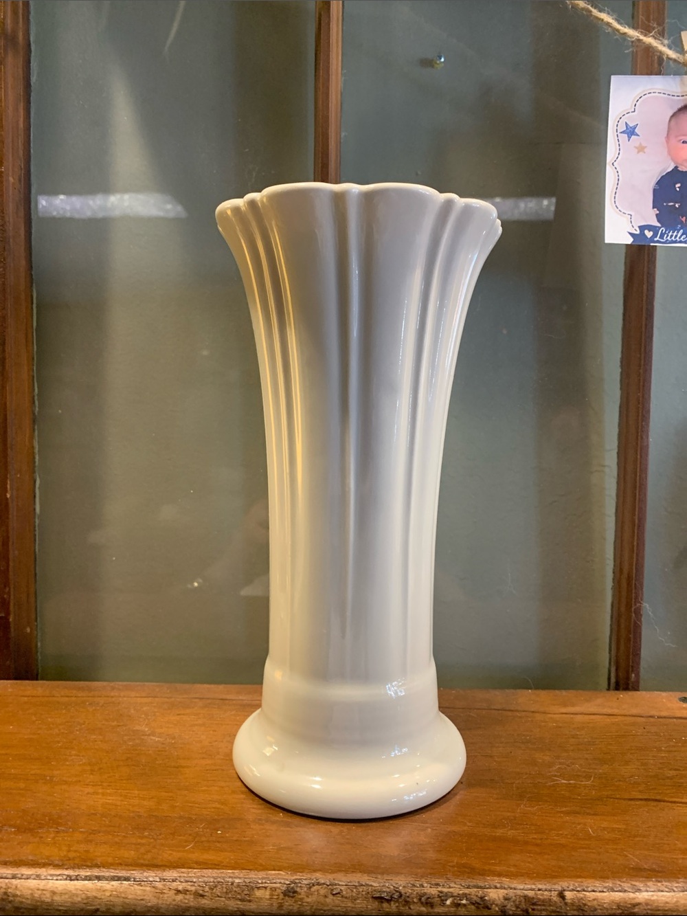 Fiesta White (Linen) 9.5” Vase Homer Laughlin Fiestaware Art Deco USA
